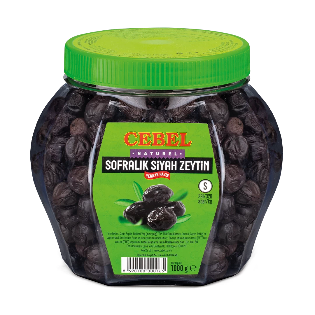 siyah zeytin s kalibre      291-320 1000 gr pet